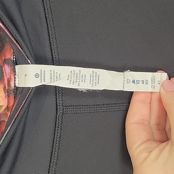 Lululemon Cropped Capri Yoga Leggings Women Size 4 Floral Low Rise - Picture 8 of 10